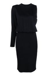 Karl Lagerfeld single-long sleeve mid dress - Black