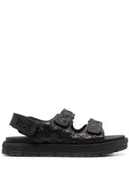 Karl Lagerfeld quilted slingback-strap leather sandals - Black