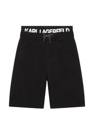 Karl Lagerfeld Kids logo-waistband bermuda shorts - Black