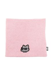 Karl Lagerfeld Kids Ikonik ribbed-knit scarf - Pink