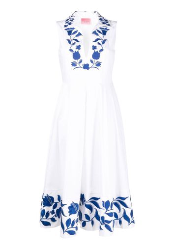 Kate Spade embroidered sleeveless midi dress - White