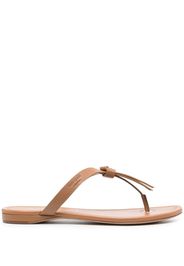 Kate Spade tassel-detail leather slides - Brown