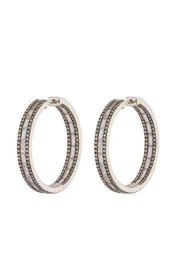 18kt white gold diamond hoop earrings