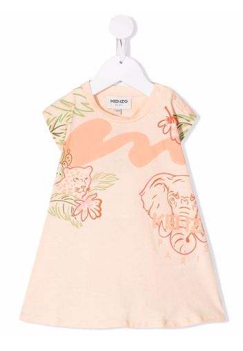 Kenzo Kids multi icons print dress - Orange