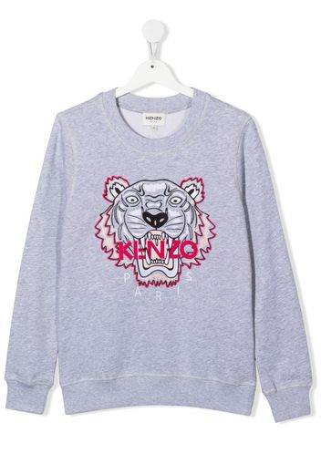 KENZO KIDS embroidered-logo detail sweatshirt - Grey