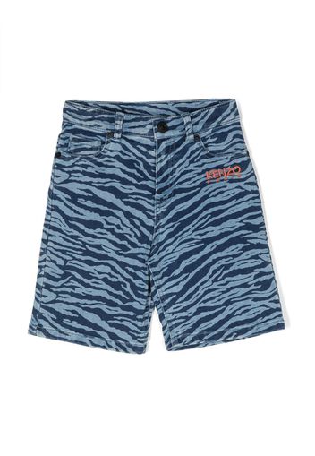 Kenzo Kids Tiger camouflage shorts - Blue