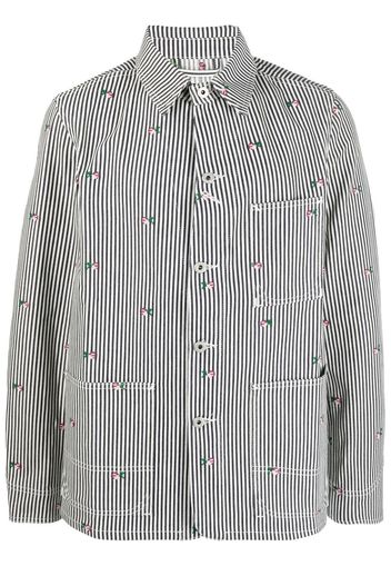 Kenzo flower striped cotton shirt - White