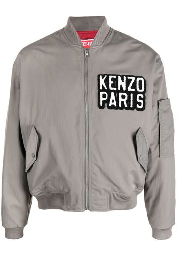 Kenzo logo-patch bomber jacket - Grey