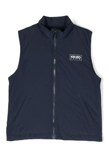 Kenzo Kids logo-print sleeveless padded gilet - Blue