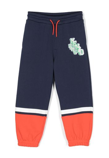 Kenzo Kids logo-patch cotton track pants - Blue