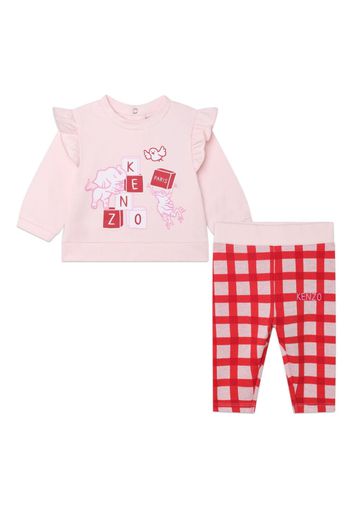 Kenzo Kids graphic-print tracksuit set - Pink