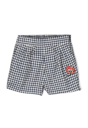 Kenzo Kids gingham-pattern cotton shorts - Blue