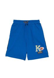 Kenzo Kids two-tone logo-print shorts - Blue