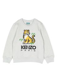Kenzo Kids Tiger-motif embroidered sweatshirt - Grey