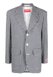 Kenzo gingham-check single-breasted blazer - Blue