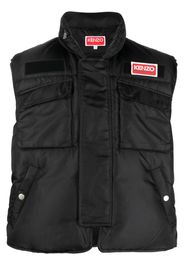 Kenzo logo-patch padded gilet - Black