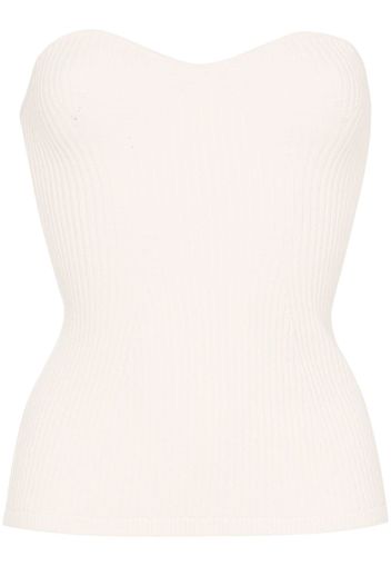 Khaite Lucie ribbed knit bustier - White