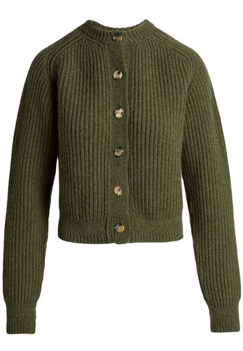 KHAITE The Michaela ribbed cardigan - Green