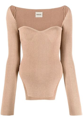 KHAITE The Maddy knitted top - Neutrals