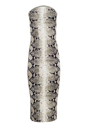 KHAITE Rumer snakeskin-print midi dress - Black