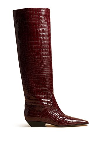 KHAITE The Marfa crocodile-effect leather boots - Red