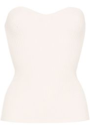 Khaite Lucie ribbed knit bustier - White