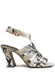 KHAITE Perth snakeskin-print 80mm sandals - Neutrals