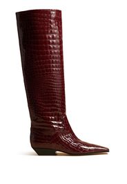 KHAITE The Marfa crocodile-effect leather boots - Red