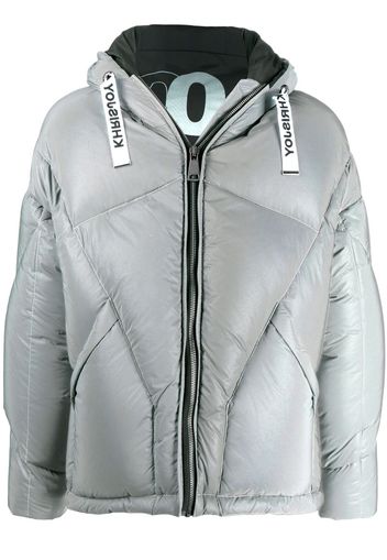 drawstring hooded down jacket