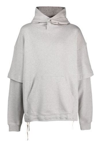 Khrisjoy layered-sleeves cotton hoodie - Grey