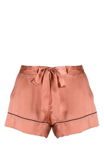 Kiki de Montparnasse tied-waist silk pyjama shorts - Neutrals