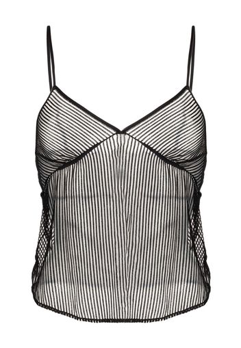 Kiki de Montparnasse Striped Lace cami top - Black