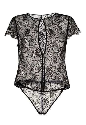 Kiki de Montparnasse translucent-design lace body - Black