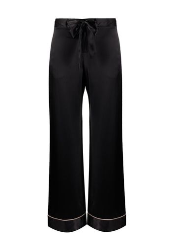 Kiki de Montparnasse silk charmeuse tie-up trousers - Black