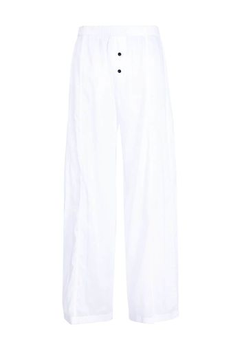 Kiki de Montparnasse piping-detail cotton pajama bottoms - White