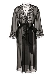 Kiki de Montparnasse Orchid lace robe - Black