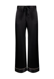 Kiki de Montparnasse silk charmeuse tie-up trousers - Black