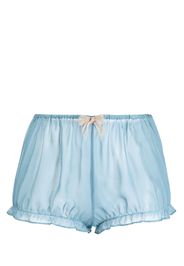 Kiki de Montparnasse bow-detail silk pajama shorts - Blue