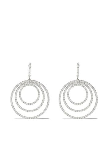 18kt white gold Lola triple diamond hoop earrings