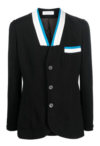 Kiko Kostadinov striped-trim single-breasted blazer - Black