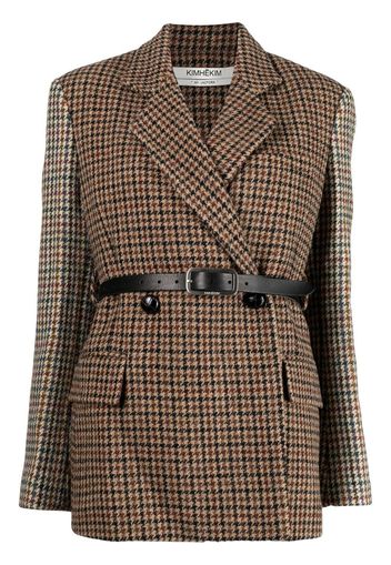 Kimhekim houndstooth-print double-breasted blazer - Brown