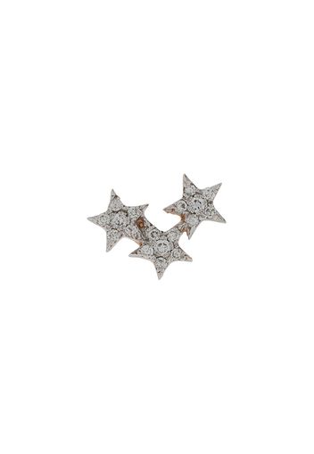 Kismet By Milka 14kt rose gold Struck Triple Star diamond stud