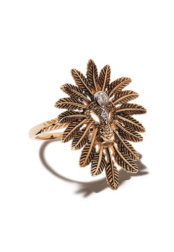 14kt rose gold feathered diamond cocktail ring