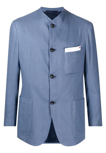 Kiton band-collar jacket - Blue