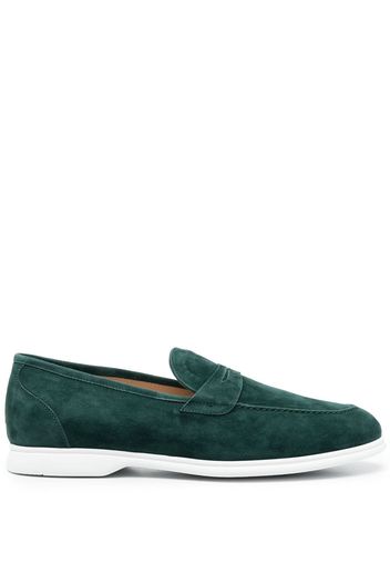 Kiton penny slot suede loafers - Green