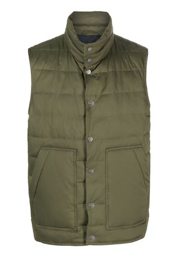 Kiton mock-neck padded gilet - Green