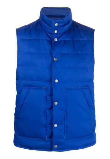 Kiton button-up padded gilet - Blue