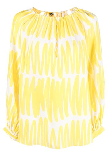 Kiton abstract-print silk blouse - Yellow