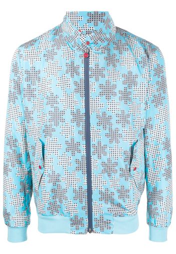 Kiton graphic-print bomber jacket - Blue