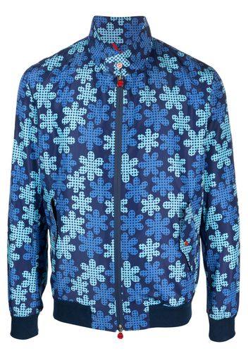 Kiton graphic-print bomber jacket - Blue